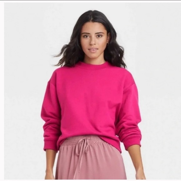 A New Day Pullover Crewneck Sweatshirt Shirt Top Rose Pink - Picture 1 of 2